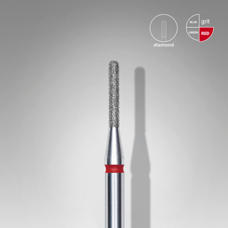 Diamond nail drill bit rounded cylinder red EXPERT head diameter 1,4 mm / working part 8 mm